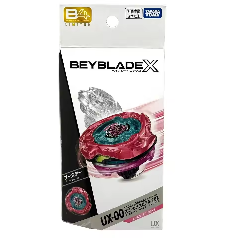 Takara Tomy BEYBLADE X UX-00 Scorpio Spear 0-70Z Metal Coat Magenta New