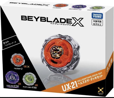 TAKARA TOMY BEYBLADE X UX 21 Hells Nether Deck Set NUOVO JAPANESE
